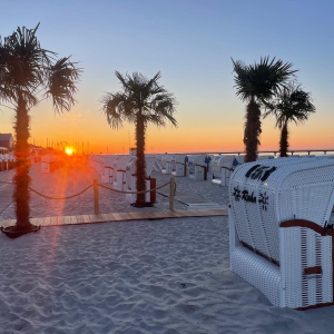 Strandkorb Sonnenuntergang